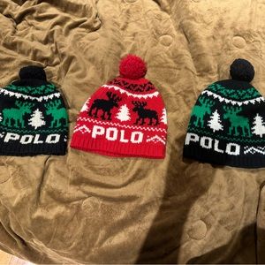 Polo Christmas hats. Single price is $70 for one, $190 for all 3. Excellent cond